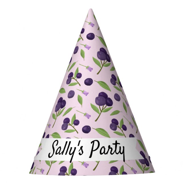 Muster für Obstkörbe - Blaubeeren Partyhütchen (Vorderseite)