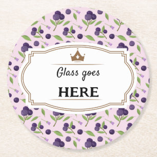 Muster für Obstkörbe - Blaubeeren Runder Pappuntersetzer