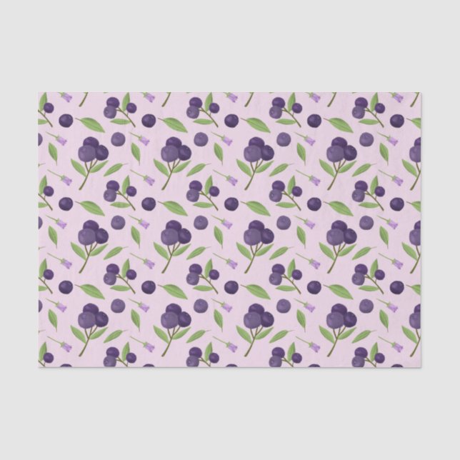 Muster für Obstkörbe - Blaubeeren Seidenpapier (Vorderseite)