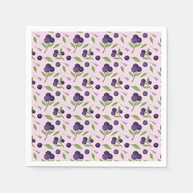 Muster für Obstkörbe - Blaubeeren Serviette (Vorderseite)