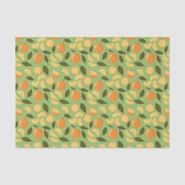 Muster für Obstkörbe - Orangen Seidenpapier (Vorderseite)
