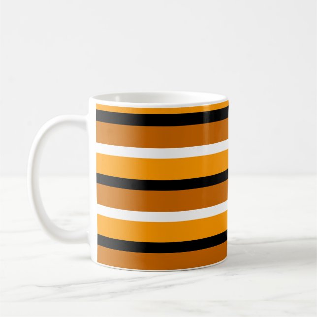 Muster für orange braune Streifen Kaffeetasse (Links)