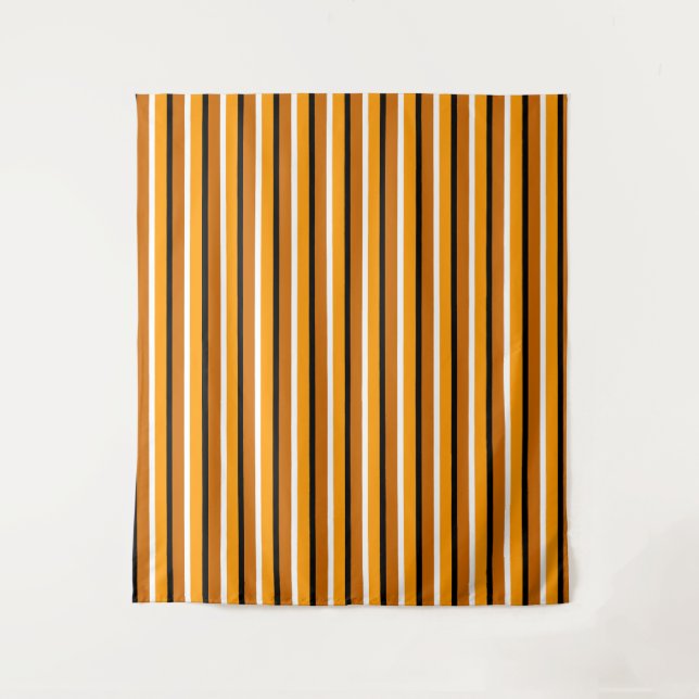 Muster für orange braune Streifen Wandteppich (Vorderseite)
