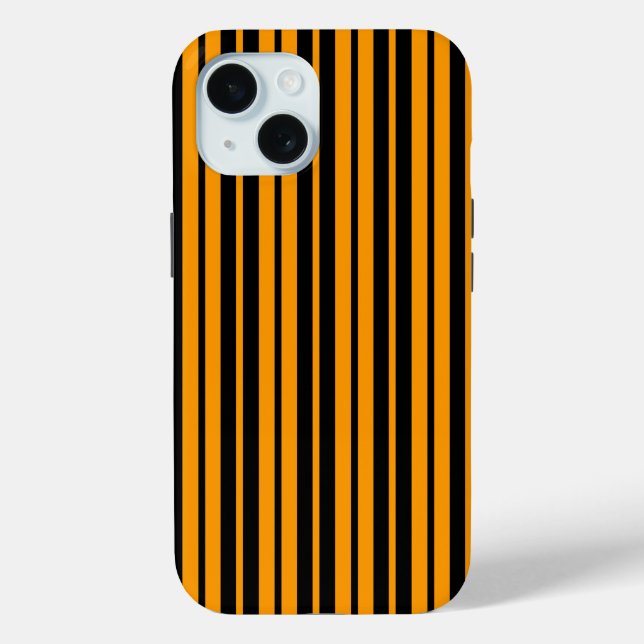 Muster für orange schwarze vertikale Streifen Case-Mate iPhone Hülle (Rückseite)