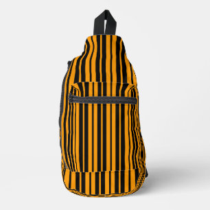 Muster für orange schwarze vertikale Streifen Crossbody Bag