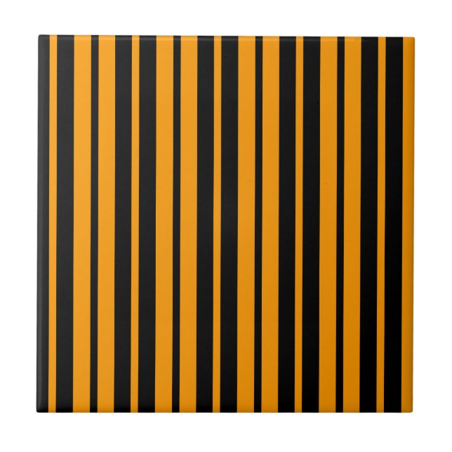 Muster für orange schwarze vertikale Streifen Fliese (Vorderseite)