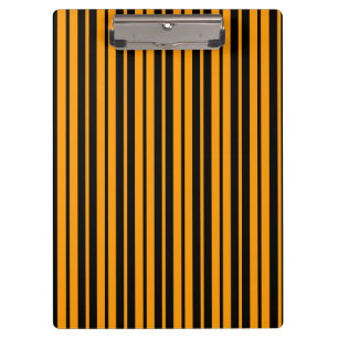 Muster für orange schwarze vertikale Streifen Klemmbrett