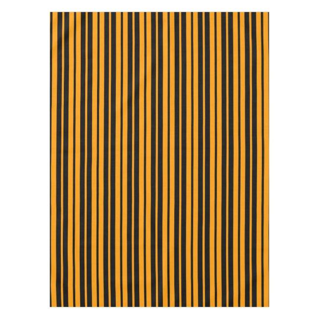 Muster für orange schwarze vertikale Streifen Tischdecke (Vorderseite)