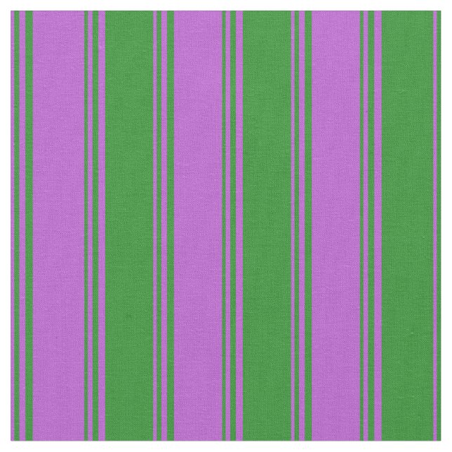 Muster für Orchid & Forest Green Lines Stoff (Nahaufnahme)