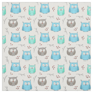 Muster für Owls und Branchen Stoff