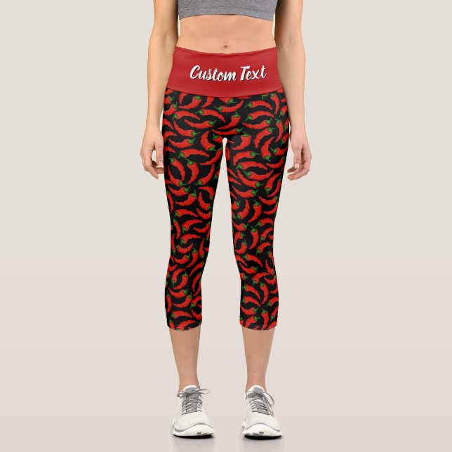 Muster für Paprikaschoten für Hot Chili Capri Leggings (Vorderseite)