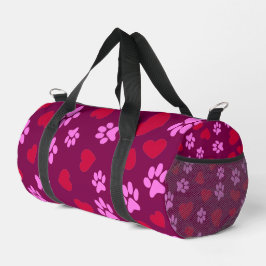Muster für Paw-Drucke und Herzmuster - Duffle-Beut Duffle Bag