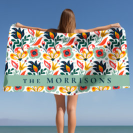 Muster für Personalisierte Nachname Strandtuch