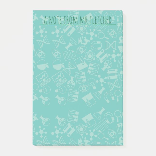 Muster für personalisierte Wissenschaftssymbole Post-it Klebezettel (Vorderseite)