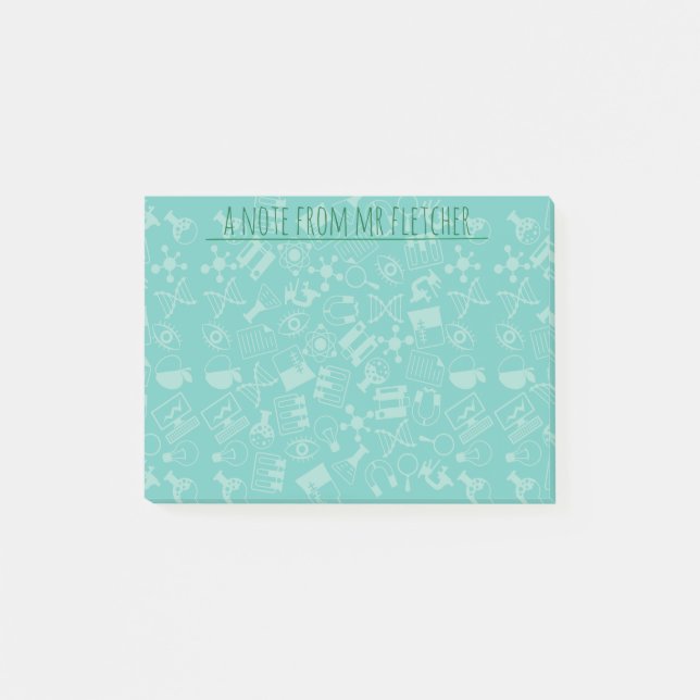 Muster für personalisierte Wissenschaftssymbole Post-it Klebezettel (Vorderseite)