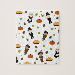 Muster für Pilger und Amerikanische Ureinwohner -  Puzzle