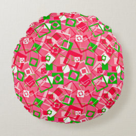 Muster für Re-Re-Quadrate Rundes Kissen