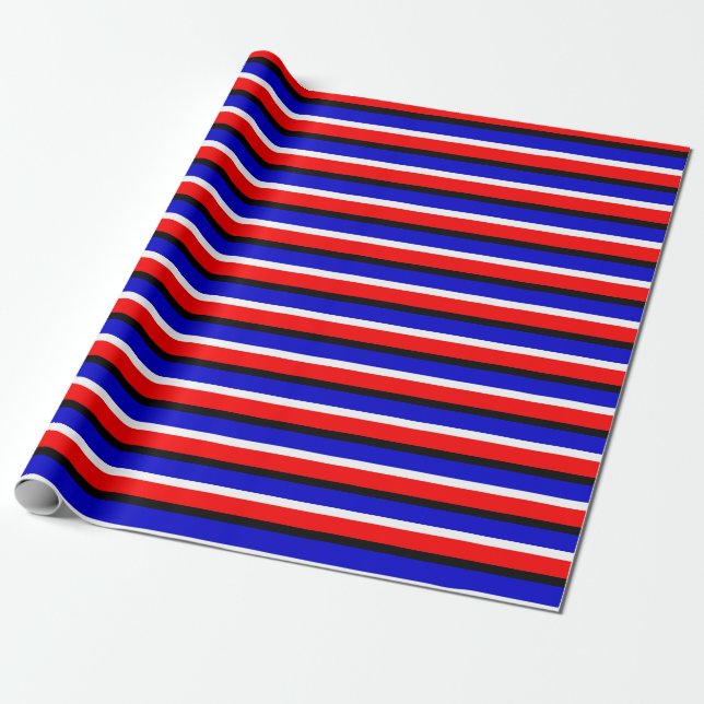 Muster für Red Blue Stripes Geschenkpapier (Ungerollt)