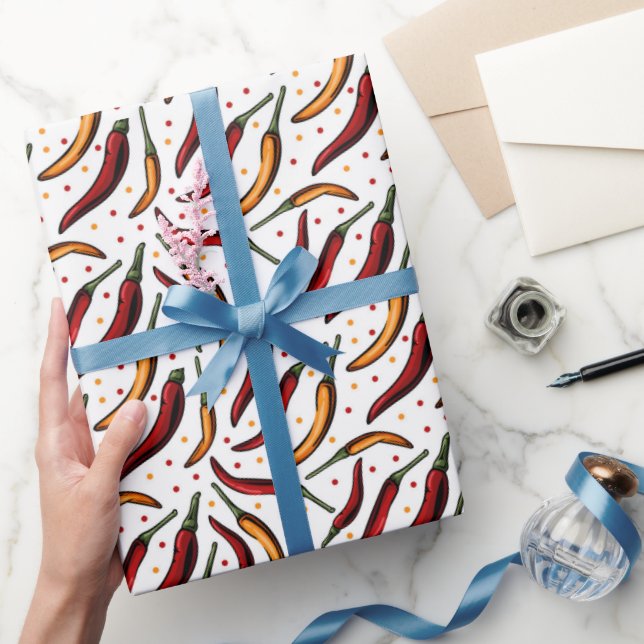Muster für Red Chili Paprikaschoten Geschenkpapier (Schenken)