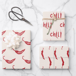 Muster für Red Chili Paprikaschoten Geschenkpapier Set