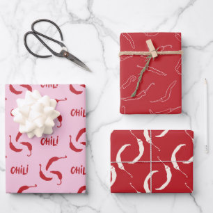 Muster für Red Chili Paprikaschoten Geschenkpapier Set