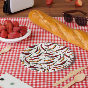 Muster für Red Chili Paprikaschoten Pappteller