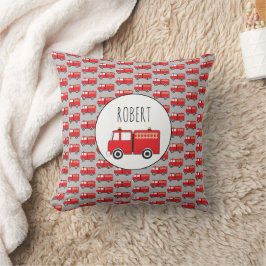 Muster für Red Fire Truck - Eigenname der Boys Kissen