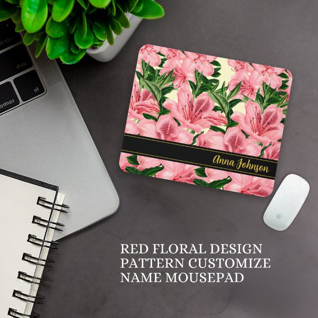 Muster für Red Floral Design Benutzerdefiniertes N Mousepad (Von Creator hochgeladen)