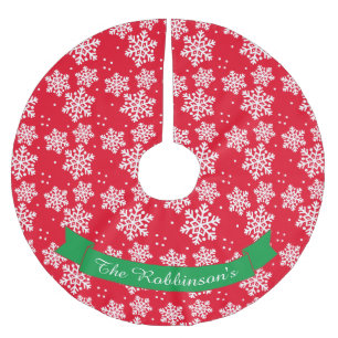 Muster für Red und White Snowflake Muster Bandana  Polyester Weihnachtsbaumdecke