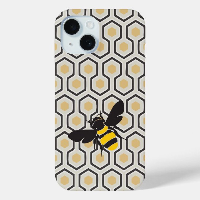 Muster für Retro-Bienen und Honeycomb Case-Mate iPhone Hülle (Rückseite)