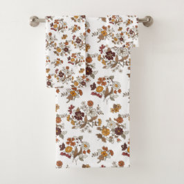 Muster für Retro-Boho-Blume Badhandtuch Set