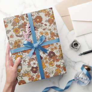 Muster für Retro-Boho-Blume Geschenkpapier