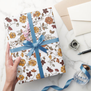 Muster für Retro-Boho-Blume Geschenkpapier