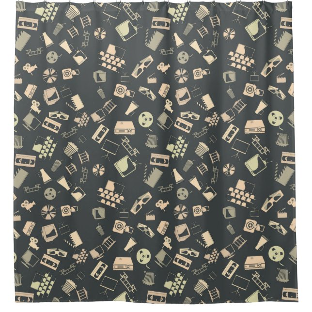 Muster für Retro-Filmelemente Duschvorhang (Vorderseite)
