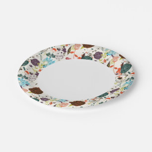 Muster für Retro-Floral 2 Pappteller