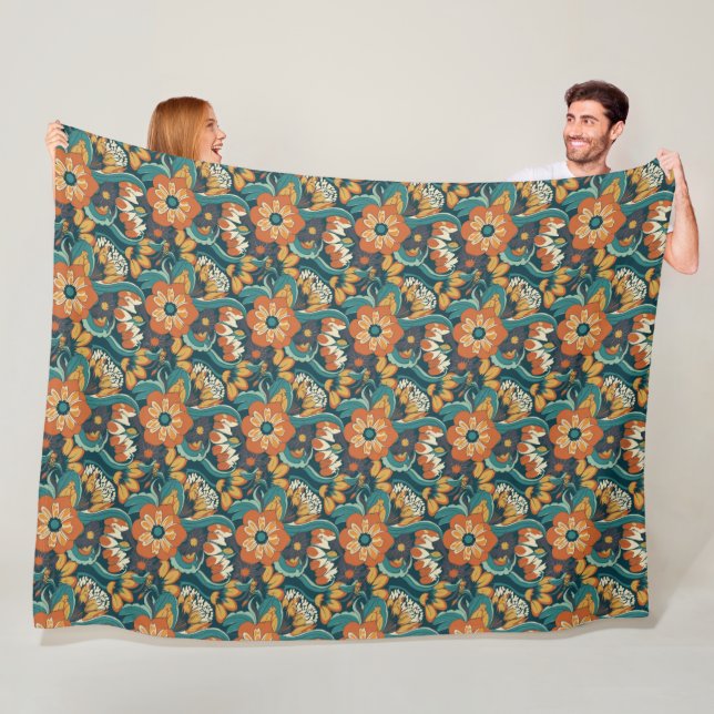 Muster für Retro-Floral Fleecedecke (Beispiel)