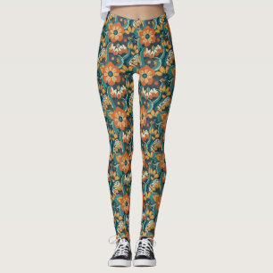 Muster für Retro-Floral Leggings