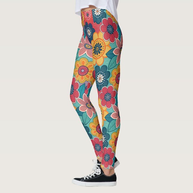 Muster für Retro-Floral Leggings (Links)