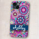 Muster für Retro Floral mit Name Case-Mate iPhone Hülle (Personalized Phone Case)
