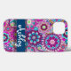 Muster für Retro Floral mit Name Case-Mate iPhone Hülle (Back (Horizontal))