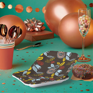 Muster für Retro-Floral Pappteller