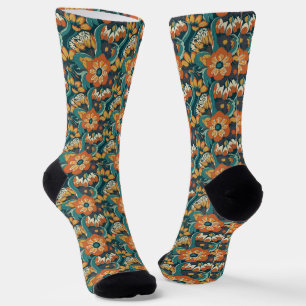 Muster für Retro-Floral Socken