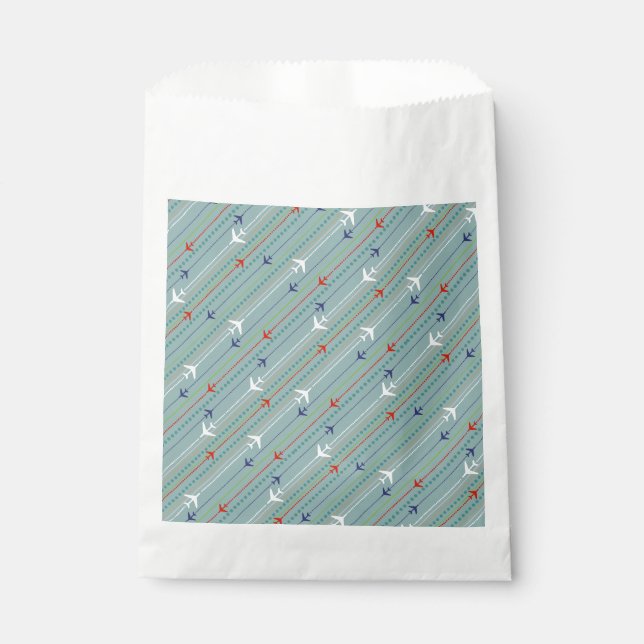 Muster für Retro-Flugzeugmuster Vorzugstaschen Geschenktütchen (Vorderseite)