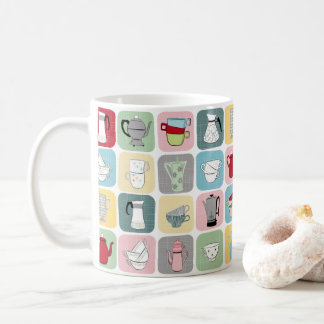 Muster für Retro-Kaffeeköpfe und Kaffeekuppen Kaffeetasse