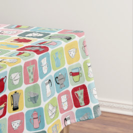 Muster für Retro-Kaffeeköpfe und Kaffeekuppen Tischdecke