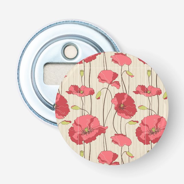 Muster für Retro-Poppies Flaschenöffner (Vorderseite)