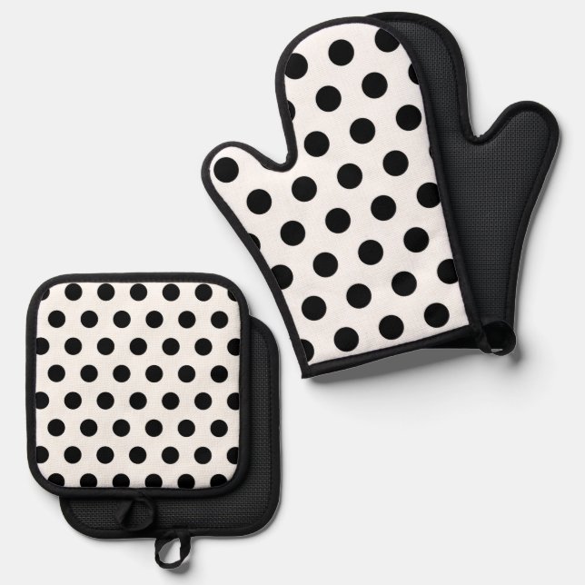 Muster für Retro-Punkte Ofenhandschuh & Topflappen-Set (Vorderseite/Rückseite)
