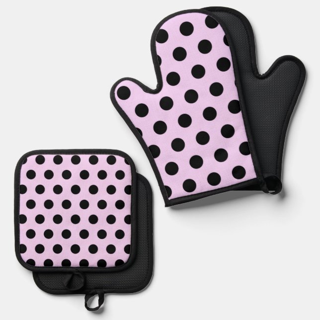 Muster für Retro-Punkte Ofenhandschuh & Topflappen-Set (Vorderseite/Rückseite)