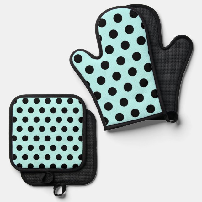Muster für Retro-Punkte Ofenhandschuh & Topflappen-Set (Vorderseite/Rückseite)
