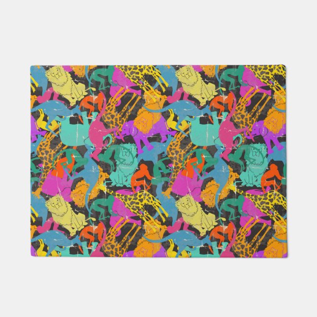 Muster für Retro-Silhouetten Fußmatte (Vorderseite)